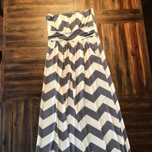 Chevron Maxi dress with pockets.